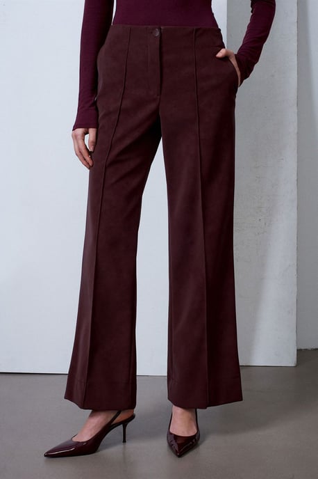 Women's High-Waist Wide-Leg Faux Leather Trousers - Image 2