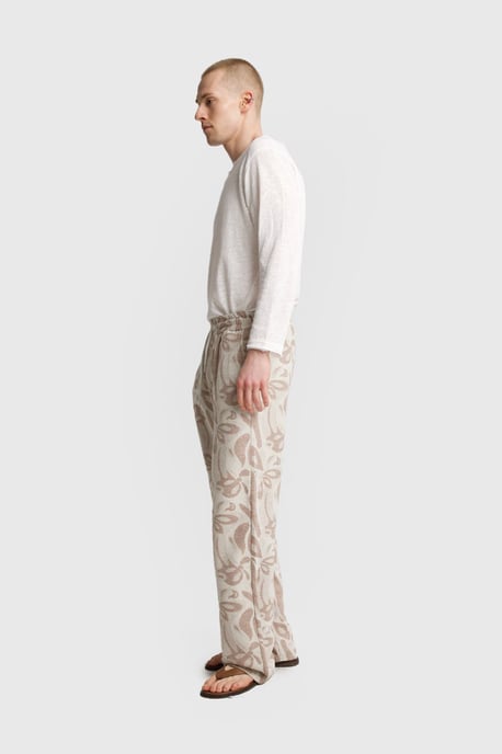 Heren Katoenen Bloemen Gebreide Broek - Image 2