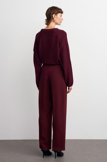 Hoge taille Wijde pijpen Crêpe Broek - Image 2