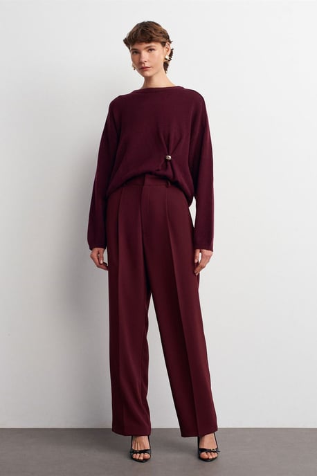 Hoge taille Wijde pijpen Crêpe Broek - Image 3