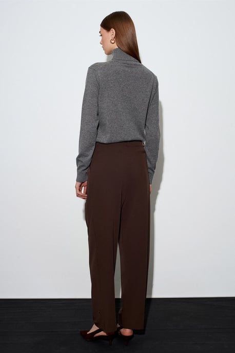Women’s High-Waist Wide-Leg Crepe Trousers - Image 2