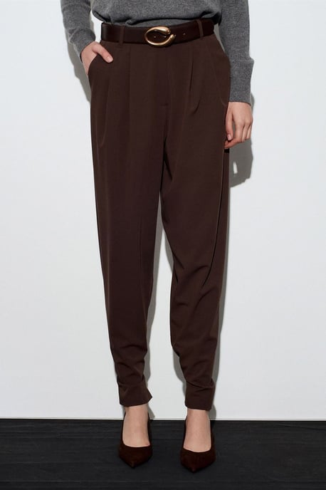 Women’s High-Waist Wide-Leg Crepe Trousers - Image 4