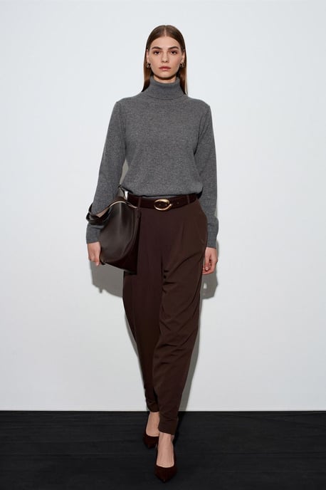 Women’s High-Waist Wide-Leg Crepe Trousers - Image 5