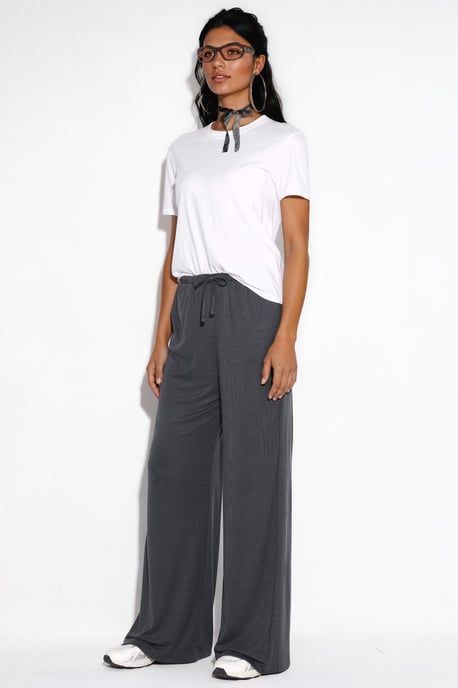 Wide Leg Drawstring Trousers - Image 2