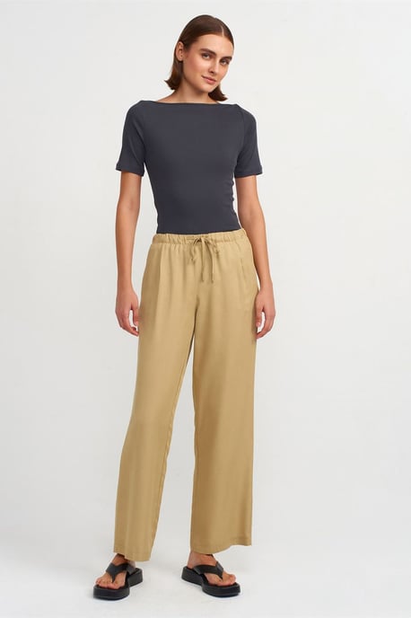 Dames Wijde Tencel Broek met Touwtje in de Taille - Image 1