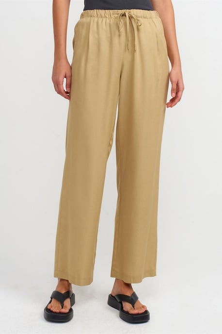 Dames Wijde Tencel Broek met Touwtje in de Taille - Image 3