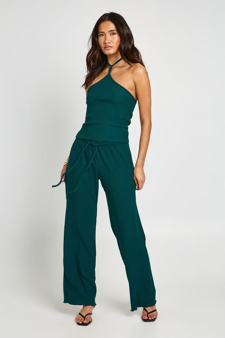 Plisse Wide Leg Trouser - Image 1