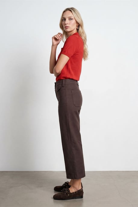 Hoge Taille Katoenen Poplin Capri Culottes - Image 4