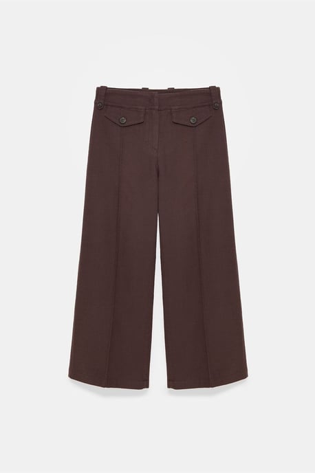 Hoge Taille Katoenen Poplin Capri Culottes - Image 5