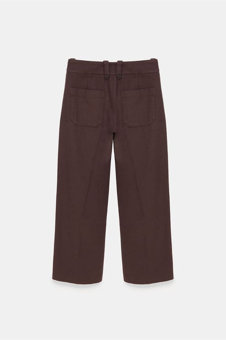 Hoge Taille Katoenen Poplin Capri Culottes - Image 6
