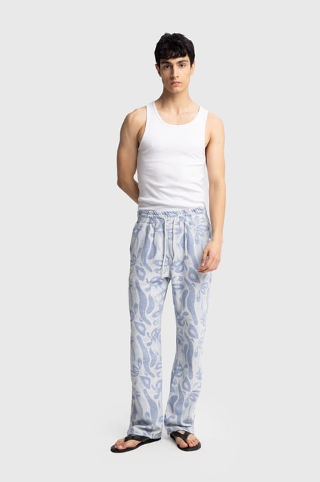 Heren Katoenen Bloemige Breipantalon - Image 1