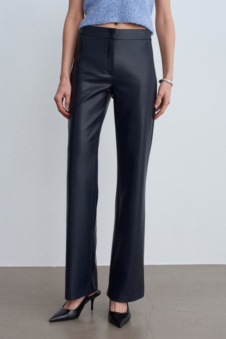 Women's Faux Leather Flare Pants - Image 4