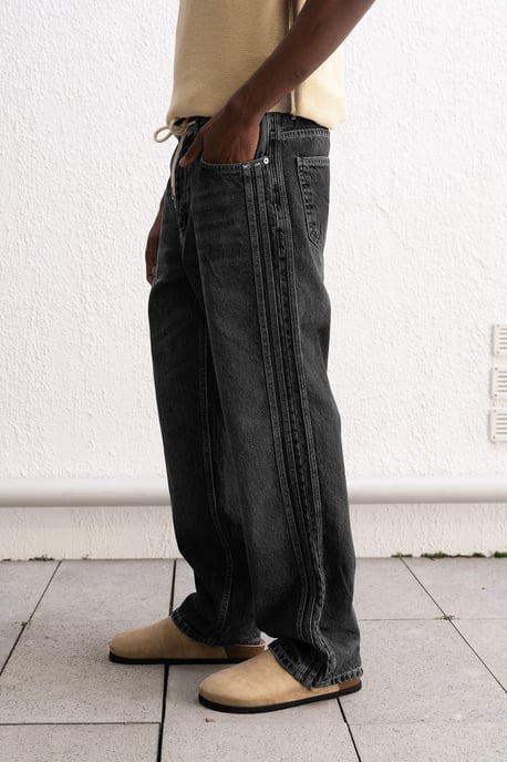 Regular Fit Denimbyxor med ränder - Image 4