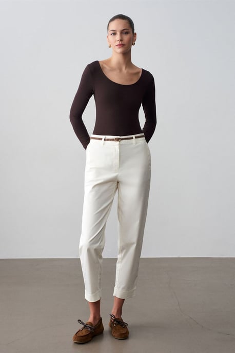 Belted Rechte Pantalons van Gabardine - Image 1
