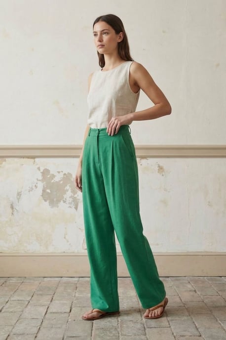 Hoge Taille Rechte Crepe Broeken - Image 4