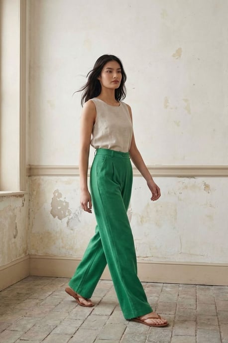 Hoge Taille Rechte Crepe Broeken - Image 5
