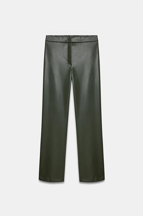 Dames Faux Leer Flared Broek - Image 5