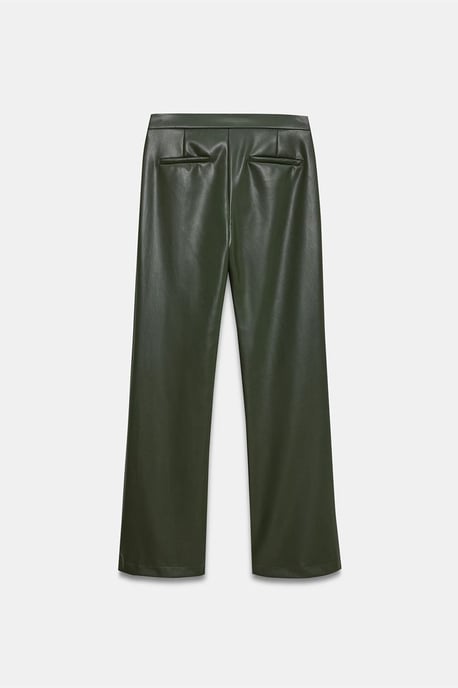 Dames Faux Leer Flared Broek - Image 6