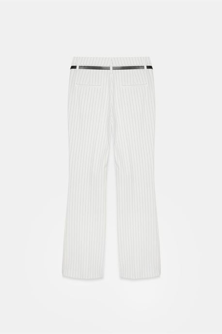 High-waist Striped Flare Trousers With Belt - Image 6