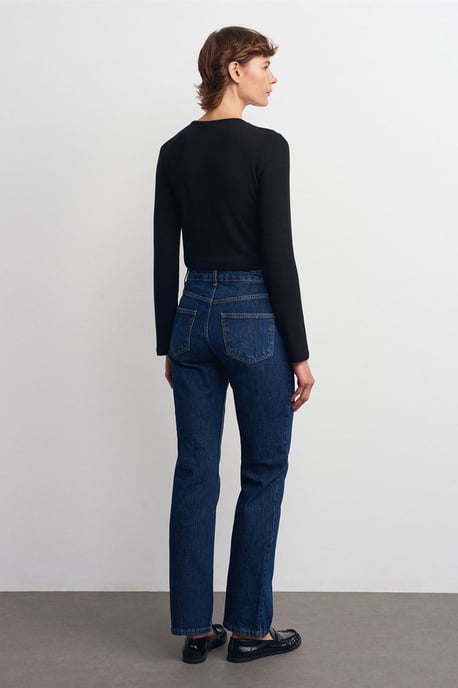 Högmidjade raka jeansbyxor - Image 2