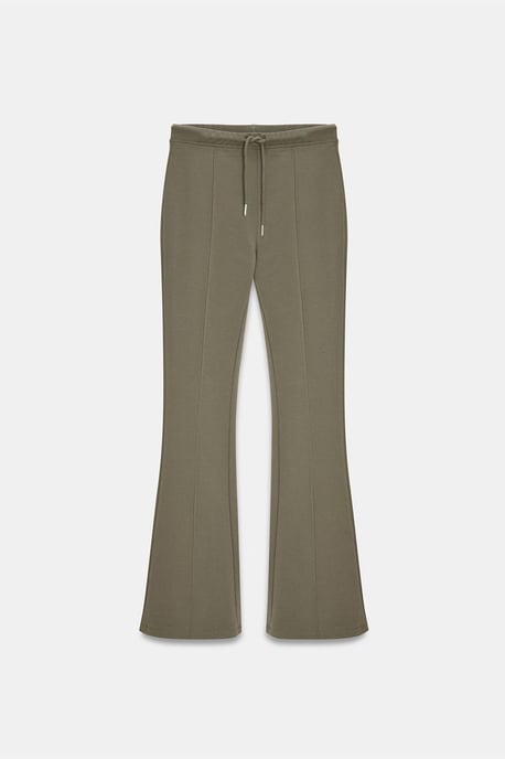 Mid-Waist Flare Jersey Pants With Drawstring - Image 5