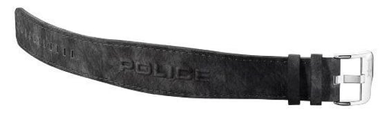 POLICE: "CHORD" GREY LEATHER Watch WITH 3D POLICE LOGO WITH BUCKLE - Image 1