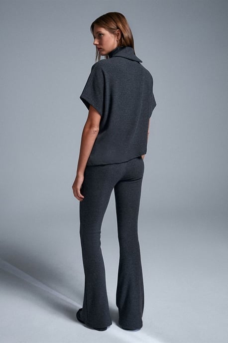 High-Waist Flare Knit Pants - Image 2