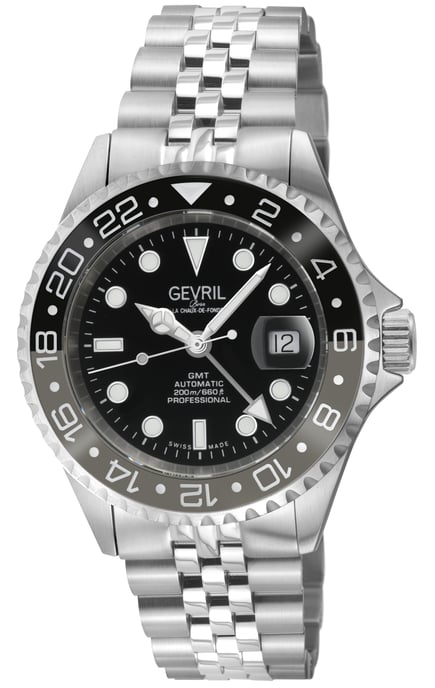 Wall Street GMT Automatic Black Dial Men's Watch - Image 1