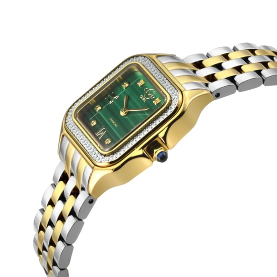 GV2 Milan Women's Malachite Dial, Two toned SS/IPYG Bracelet Watch - Image 3