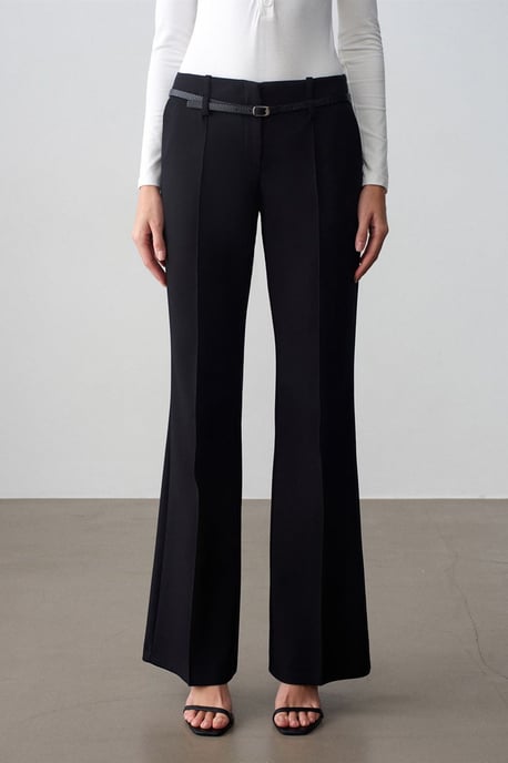 Belted Straight-Leg Crepe Trousers - Image 3
