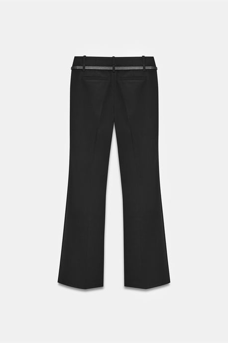 Belted Straight-Leg Crepe Trousers - Image 6