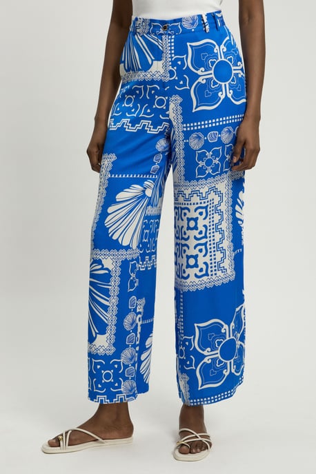 Premium Viscose Linen Printed Woven Straight Leg Trouser - Image 2