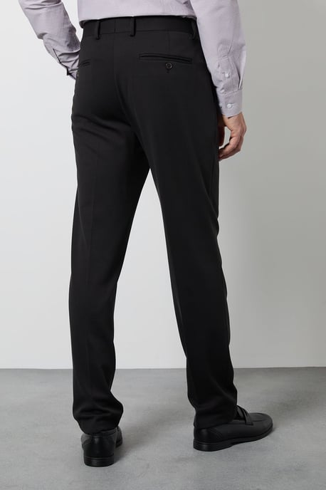 Black Textured Slim Fit Trouser - Image 3