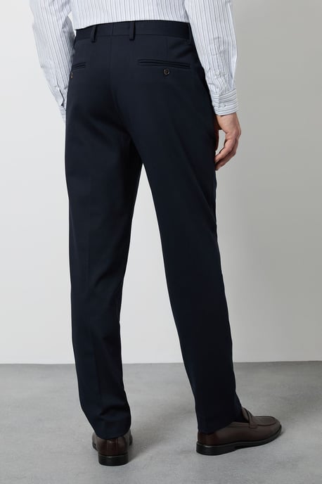 Navy Textured Slim Fit Trouser - Image 3