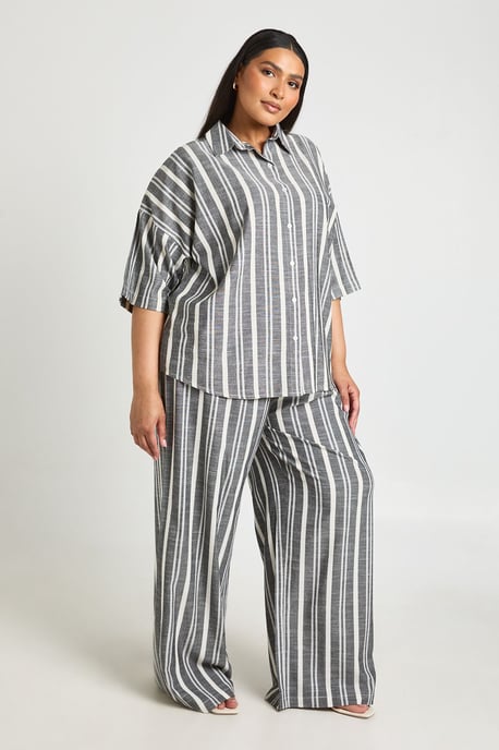 Plus Stripe Wide Leg Trouser - Image 3
