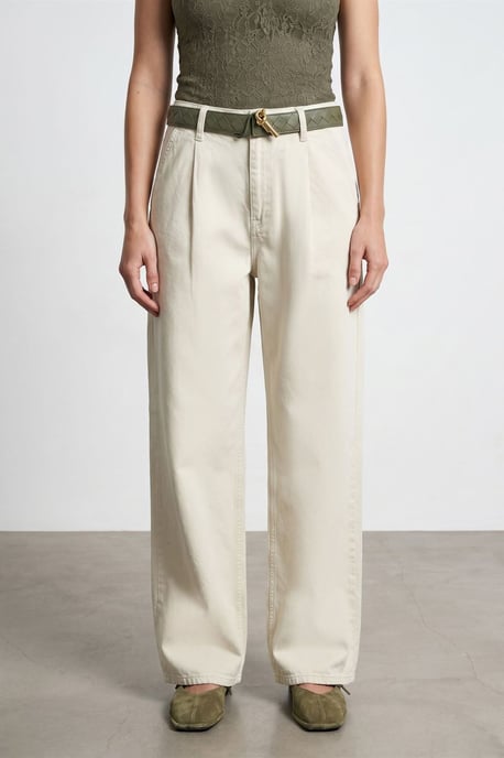 Mid-Waist Wide-Leg Pleated Trousers - Image 3