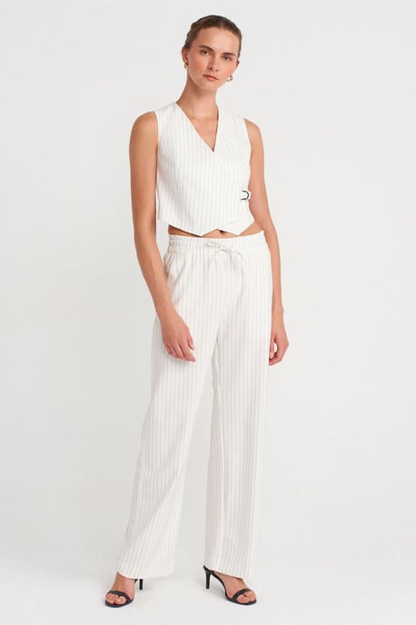 Women's Wide-Leg Striped Trousers - Image 1