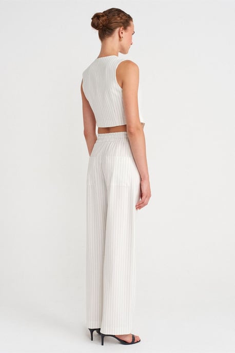 Women's Wide-Leg Striped Trousers - Image 2