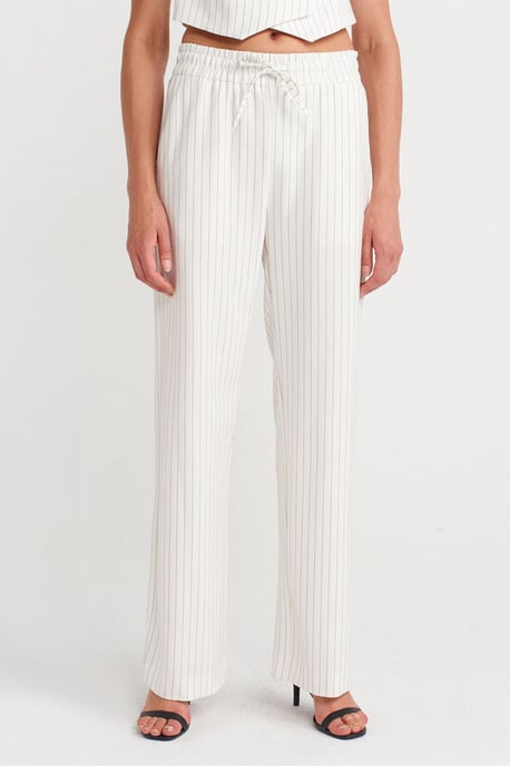 Women's Wide-Leg Striped Trousers - Image 4