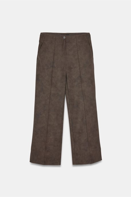 Women's High-Waist Wide-Leg Faux Leather Trousers - Image 5
