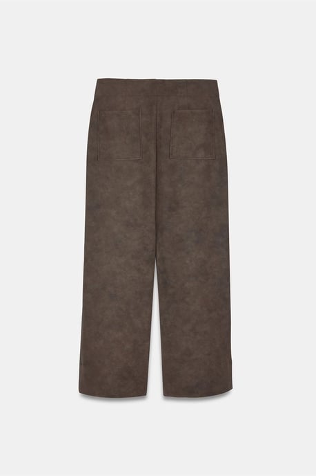 Women's High-Waist Wide-Leg Faux Leather Trousers - Image 6