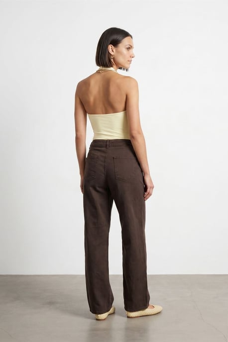Mid-Waist Wide-Leg Pleated Trousers - Image 2
