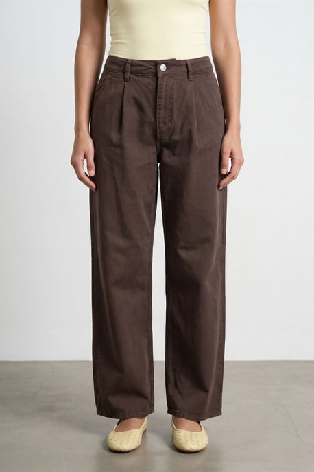 Mid-Waist Wide-Leg Pleated Trousers - Image 3