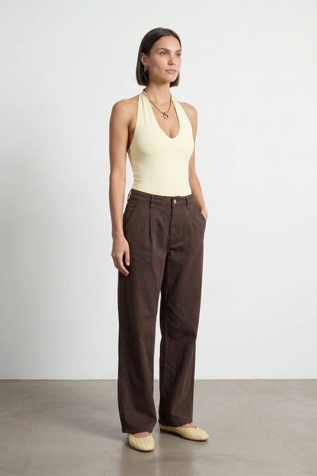 Mid-Waist Wide-Leg Pleated Trousers - Image 4