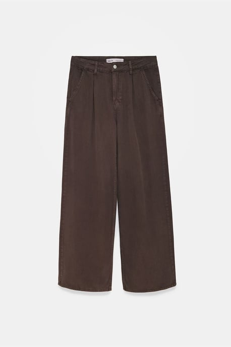 Mid-Waist Wide-Leg Pleated Trousers - Image 5