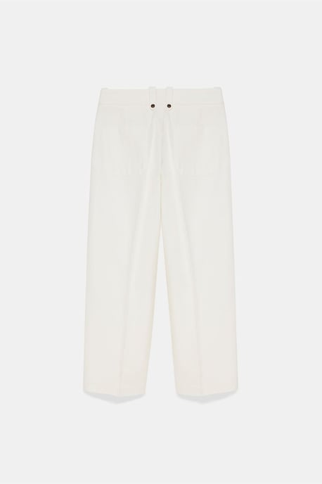 High-Waisted Katoenen Poplin Capri Culottes - Image 6