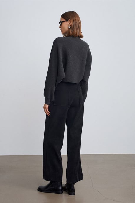 Women's High-Waist Wide-Leg Faux Leather Trousers - Image 2