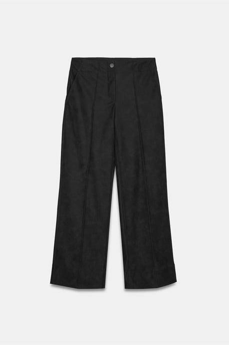 Women's High-Waist Wide-Leg Faux Leather Trousers - Image 5