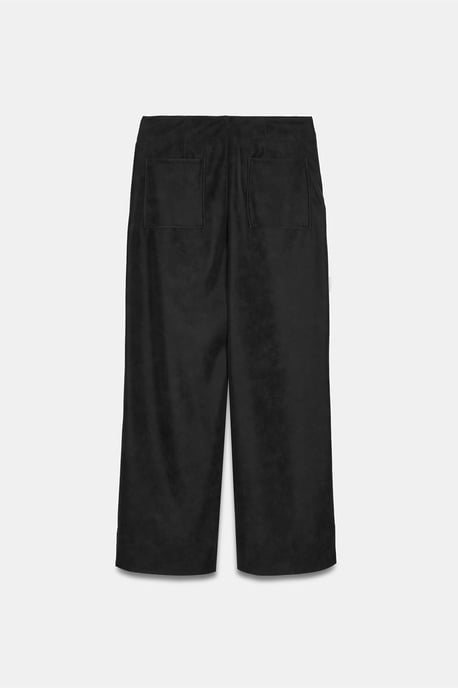 Women's High-Waist Wide-Leg Faux Leather Trousers - Image 6