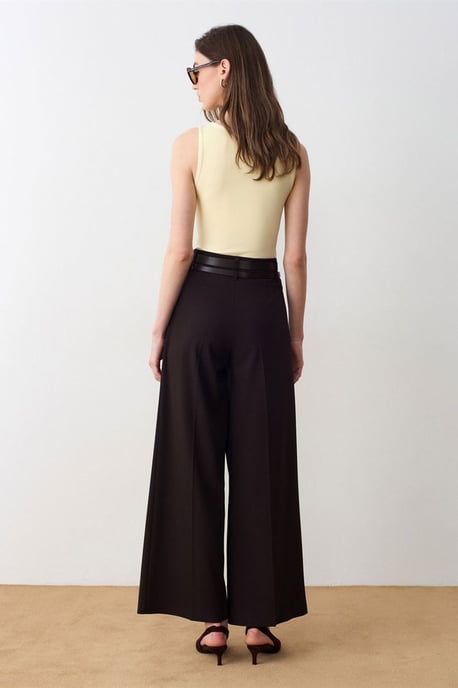Hoge Taille Wijde Pantalon met Plissé - Image 2